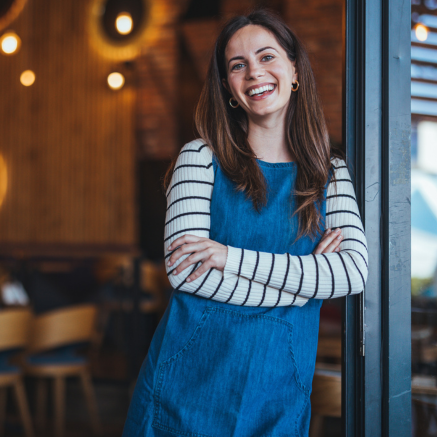 Business owner smiling
