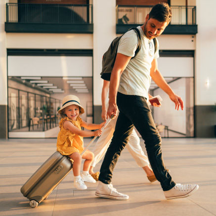 Father-and-daughter-in-airport